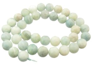 aquamarine faceted round 10mm beads