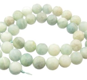 aquamarine faceted round 10mm beads