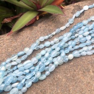 aquamarine pebble gemstone beads