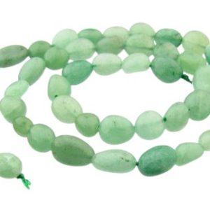 green aventurine pebble gemstone beads