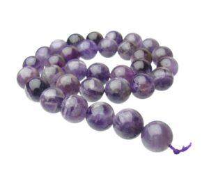 banded amethyst 12mm round gemstone beads