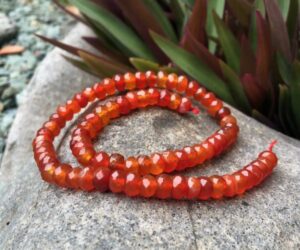 carnelian faceted rondelle beads