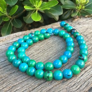dyed chrysocolla 8mm round beads