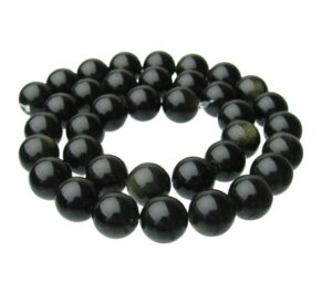 golden obsidian gemstone round beads 10mm