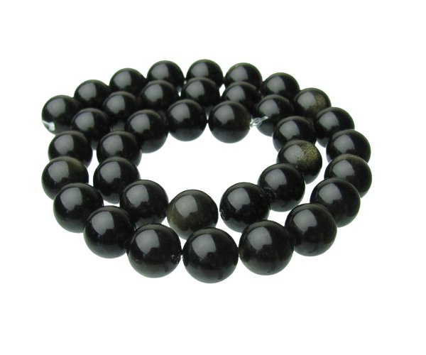 golden obsidian gemstone round beads 10mm