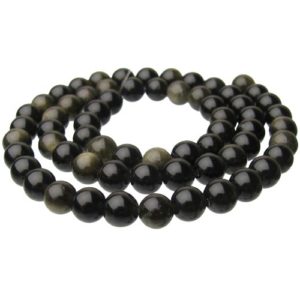 natural golden obsidian gemstone round beads 6mm
