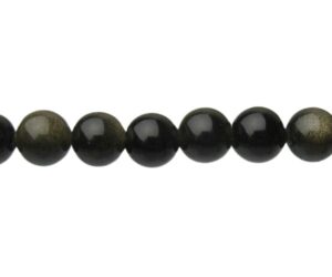 natural golden obsidian gemstone round beads 6mm