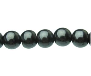 magnetic hematite 8mm round gemstone beads