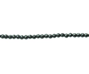 hematite faceted 3mm round gemstone beads