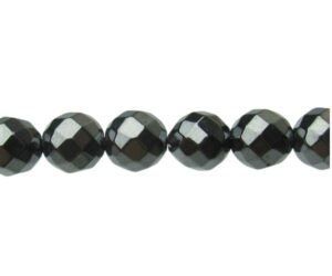 hematite 6mm faceted round beads