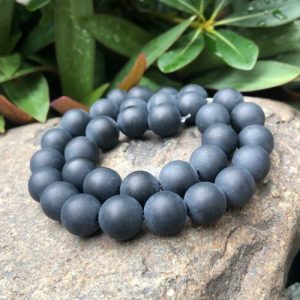 matteblackonyx12mmroundbeads4 matte black onyx gemstone beads 12mm