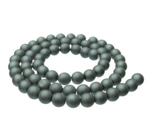 matte hematite 6mm round gemstone beads