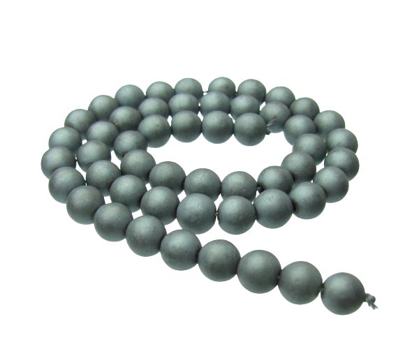 matte hematite 8mm gemstone beads
