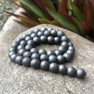 matte hematite 8mm gemstone beads