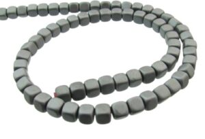 matte hematite cube gemstone beads