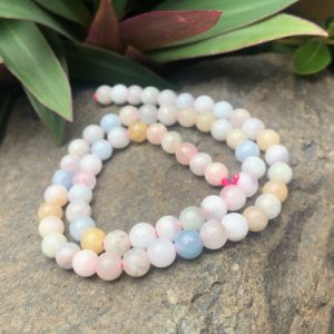 morganite 6mm round gemstone beads