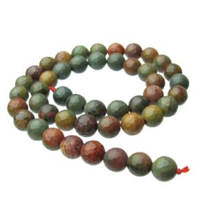 picasso jasper faceted round gemsotne beads 8mm
