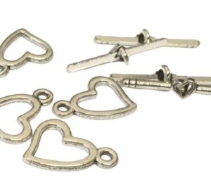 silver heart toggle clasps