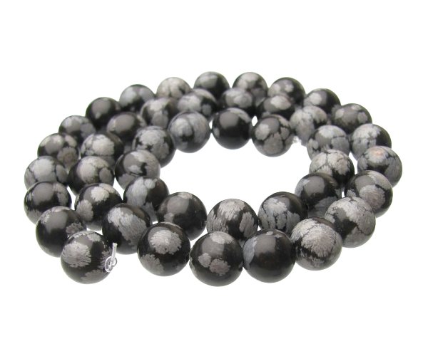 snowflake obsidian gemstone round beads 8mm