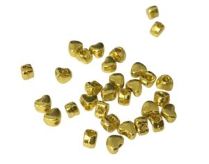 gold heart spacer beads