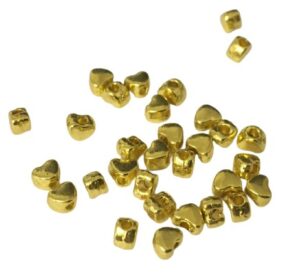 gold heart spacer beads