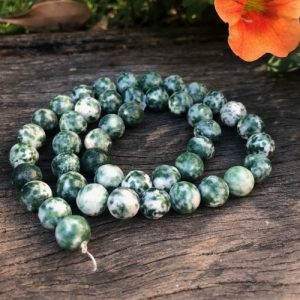 tree agate 8mm round gemstone beads