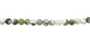 white moss agate gemstone round beads 6mm