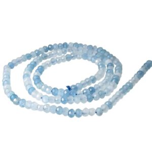 aquamarine faceted gemstone rondelle beads