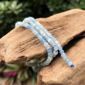 aquamarine faceted gemstone rondelle beads