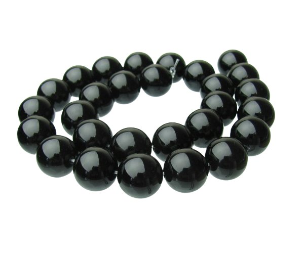 black onyx gemstone round beads 14mm