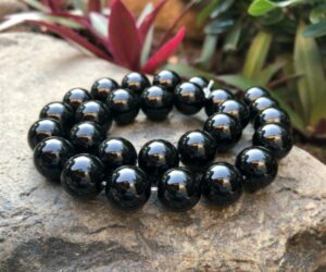 black onyx gemstone round beads 14mm