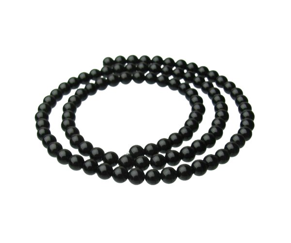 black onyx 4mm round gemstone beads
