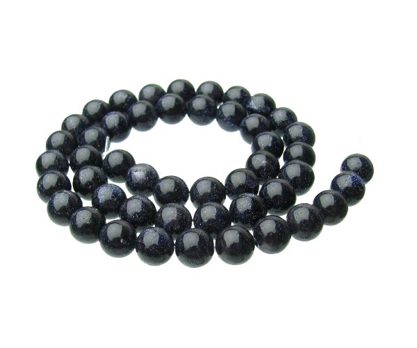 blue goldstone 8mm round gemstone beads