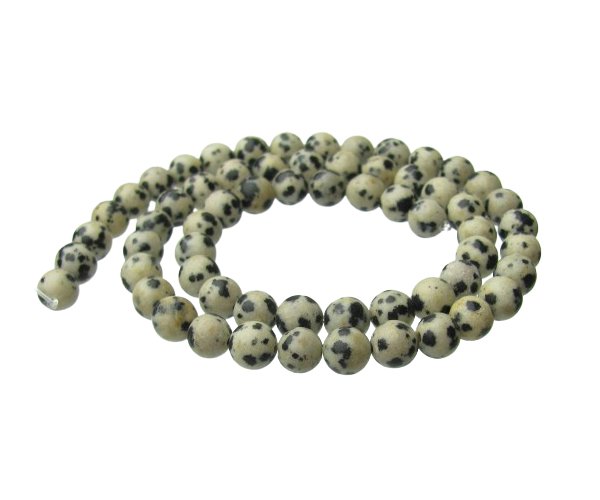 dalmatian jasper 6mm round beads