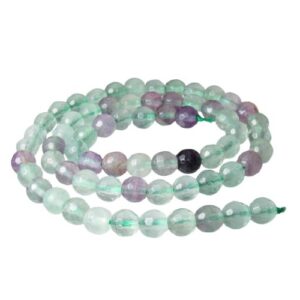 fluorite faceted 6mm round beads