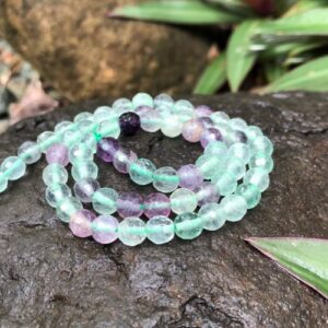 fluorite faceted 6mm round beads