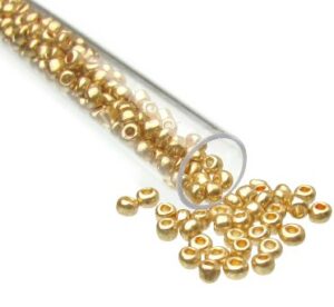 gold seed beads size 8