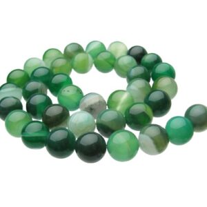 green banded agate gemstone beads 10mm