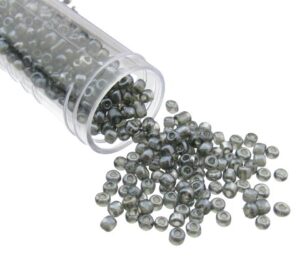 grey glass seed beads 8/0