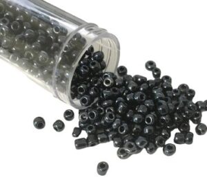 gun metal seed beads 8/0