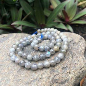 labradorite 6mm faceted beads
