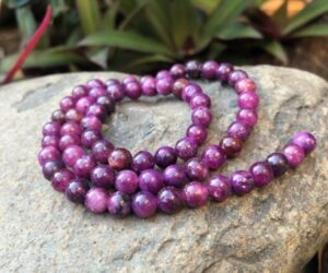 lepidolite 6mm round gemstone beads