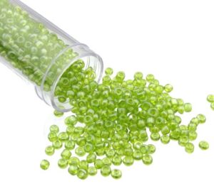 lime green seed beads 8/0