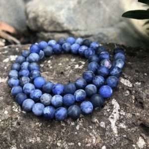 matte sodalite 6mm round beads