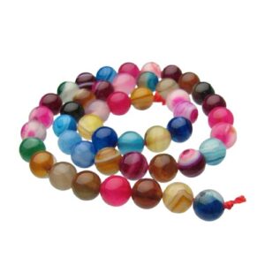 dyed mixed agate round beads 8mm