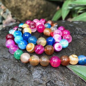 dyed mixed agate round beads 8mm