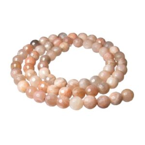 mixed moonstone and sunstone 6mm round gemstone beads