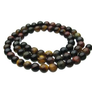 mixed tiger eye 6mm round gemstone beads