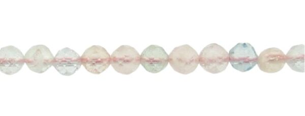 morganite crystals faceted round 3mm beads
