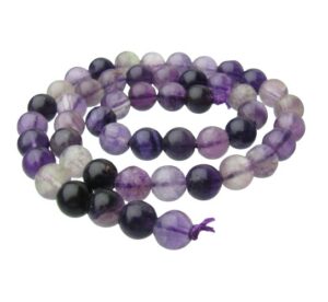 purple fluorite 8mm round gemstone beads